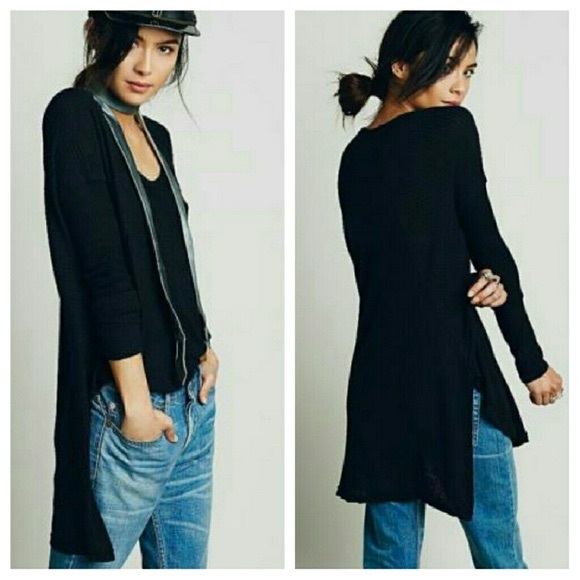 NWOT Free People Ventura Drippy Thermal in Black - Picture 1 of 4